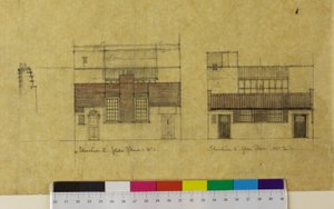 ハロルド・スクワイア・スタジオ：立面図、グリーブ・プレイスへの代替立面図 作： Charles Rennie Mackintosh