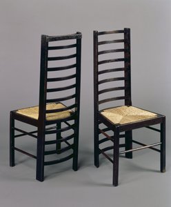 はしご椅子、1903年頃（染色オーク） 作： Charles Rennie Mackintosh