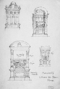 記念碑、S。マリアデルポポロ、ローマ、1891年 作： Charles Rennie Mackintosh