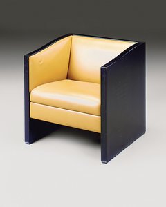 20世紀後半のアームチェアの1つ（タンレザーと黒檀のオーク材） 作： Charles Rennie Mackintosh