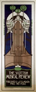 スコットランド・ミュージカル・レビューの宣伝ポスター 作： Charles Rennie Mackintosh