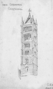 シエナ大聖堂、カンパニール、1891年 作： Charles Rennie Mackintosh