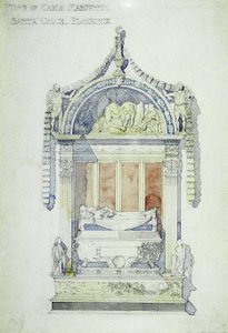 カルロマルスッピーニの墓、サンタクローチェ、フィレンツェ、1891年（紙に水彩） 作： Charles Rennie Mackintosh