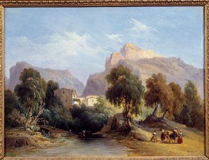 サン・ポンスの谷の文房具 シャルル・ルヌー（1795-1846）による絵画 1833年 エクス・アン・プロヴァンス、グラネ美術館 作： Charles Renoux