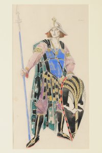 トリスタンの衣装デザイン、1920（紙にトイレ） 作： Charles Ricketts