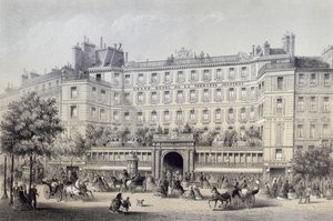 Boulevard Montmartre、Passage Jouffroy and Grand Hotel de la Terrasse Jouffroy、1865 作： Charles Riviere
