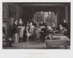 ファルスタッフとその仲間たち（版画 作： Charles Robert (after) Leslie