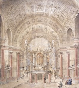 大ホールの内部、セントジョージズホール、リバプール、 作： Charles Robert Cockerell