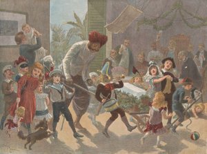 The Yule Log in India - Bringing in the Ice、The Graphic Christmas Numb...、1889 年 12 月 2 日より。 作： Charles Roberts