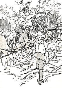 彼の土地を開拓する入植者、1912 作： Charles Robinson