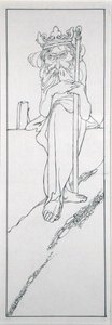 J.M.デント著「妖精の国の真の年代記-ヘルラ王の治世」（1900年刊）の挿絵（ペン＆インク）。