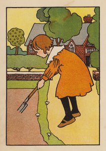 赤ちゃんと鳥』のイラストレーション（カラーリトグラフ） 作： Charles Robinson