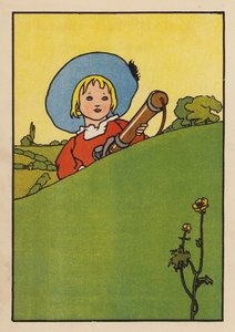 赤ちゃんと鳥』のイラストレーション（カラーリトグラフ） 作： Charles Robinson
