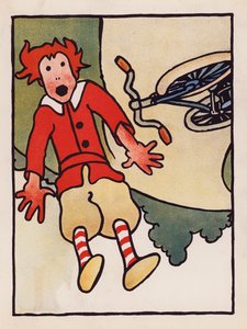 ナンセンス：自転車事故（カラーリトグラフ） 作： Charles Robinson