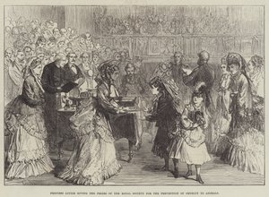 動物虐待防止のための王立協会賞を授与されたルイーズ王女 作： Sir John Charles Robinson