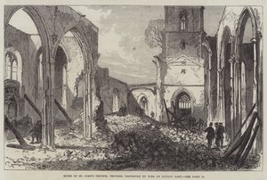 最後の日曜日に火によって破壊されたクロイドン聖ヨハネ教会の遺跡 作： Sir John Charles Robinson