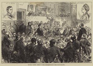 ブラボーインクエスト、法廷スケッチ、ルイス氏によるコックス夫人の反対尋問 作： Sir John Charles Robinson