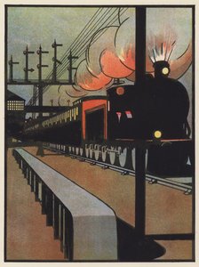 駅を出る夜行列車 作： Charles Robinson