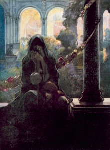 乞食が門に座っている間、彼らの美しい家で金持ちは陽気に 作： Charles Robinson