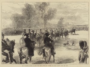 ハイドパーク、ウェールズの王子と王女の沿線を通過するボランティアレビュー 作： Sir John Charles Robinson