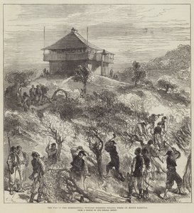 ヘルツェゴビナ戦争、トルコの兵士がカラウラ山で木を伐採 作： Sir John Charles Robinson