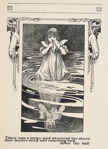 彼女の周りには大きなプールができていた。
アリスは涙を流して泣いていた。 作： Charles Robinson