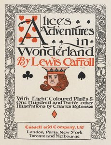 不思議の国のアリス』のタイトルページ 作： Charles Robinson