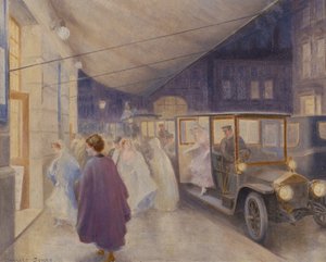 オペラ座に到着 作： Charles Robinson Sykes