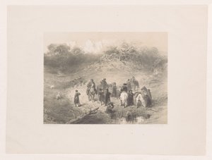 砂丘の風景の中のライダー 作： Charles Rochussen