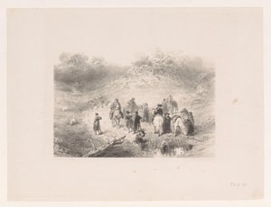 砂丘の風景の中のライダー 作： Charles Rochussen