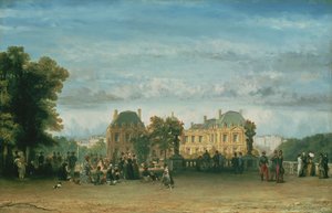 リュクサンブール公園、1849年（パネル） 作： Charles Rochussen