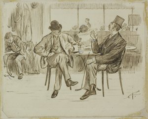 カフェシーン 作： Charles Samuel Keene