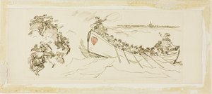 女性でいっぱいの救命ボート 作： Charles Samuel Keene