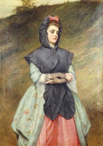 教会から来る、1884 作： Charles Sillem Lidderdale