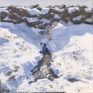 道端の雪、2016年（キャンバスに油彩） 作： チャールズ・シンプソン