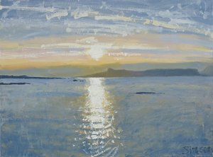 夕焼けの海, 2013 （キャンバスに油彩） 作： チャールズ・シンプソン