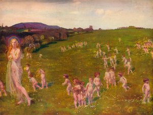春の到来、1913 作： Charles Sims