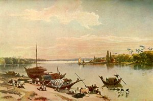 バラックプル-カルカッタ近くのガンジス川、1840年代、1901年。 作： Charles Stewart Hardinge