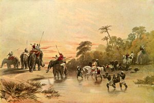 インドの豚刺し、1840年代、1901年からの帰還。 作： Charles Stewart Hardinge