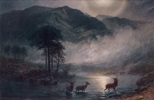 リバー・クロッシング（キャンバスに油彩） 作： Charles Stuart
