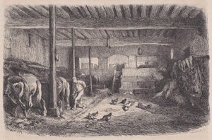 マガシン・ピトレスクの厩舎、カリフォルニア州。 1852年。 作： Charles Tamisier