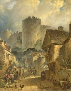 1861年北ウェールズのコンウェイ城 作： Charles Tattershall I Dodd