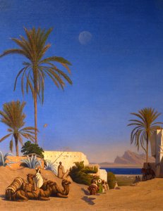アルジェリアの風景 (詳細) 作： Charles Theodore (1814 88) Frere
