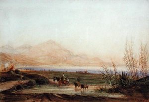 ニースのアンジュ湾（水彩・紙） 作： Charles Theodore  Frere