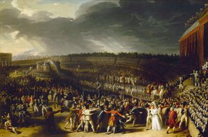 1790 年 7 月 14 日、1792 年 7 月 14 日のシャン ド マルスでのフェデレーション フェスティバル。