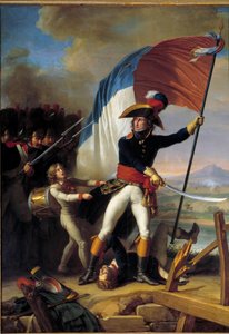 11月15日、ポン・ダルコルへの攻撃を指揮するピエール・オゲロー将軍（1757-1816）。 作： Charles Thevenin