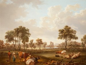 人物のいる風景、1812 作： Charles Towne