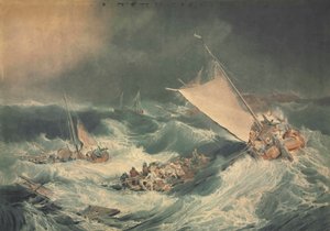 乗組員を救おうとする船の難破船 作： Charles Turner