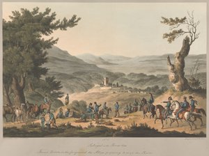 No.5  コア川沿いのサブガル。手前にはフランス軍の哨戒兵、その奥では連合軍が川を渡る準備をしている。 作： Charles Turner
