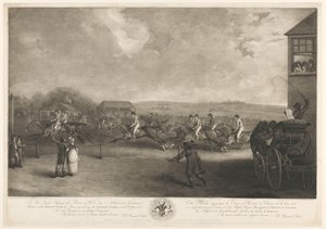 1801 年 6 月 16 日のウェルターステークスでの競馬 作： Charles Turner